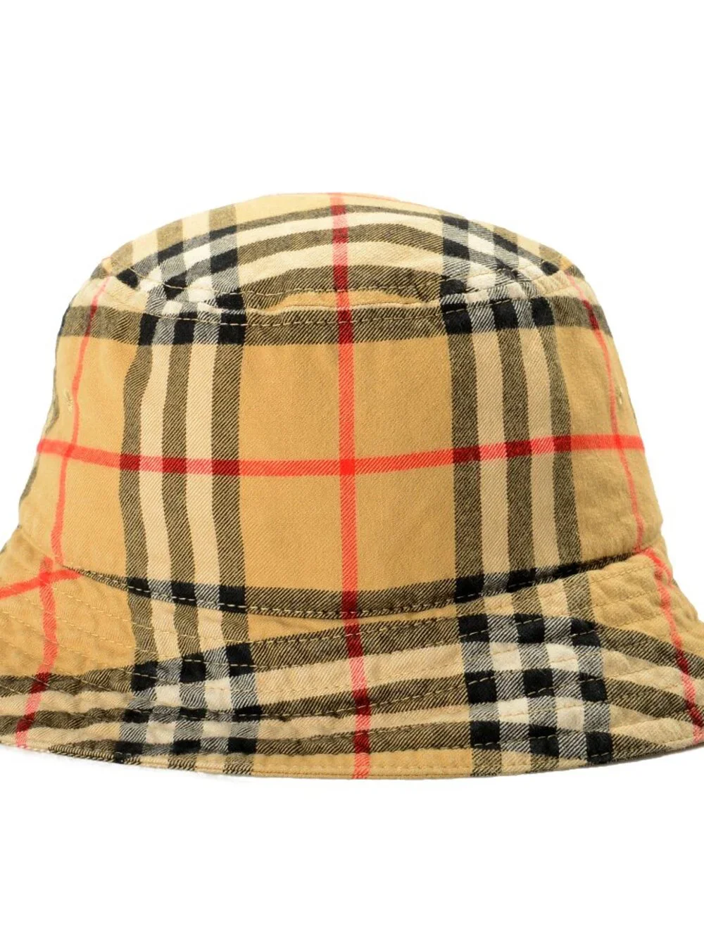 Burberry "Classic Bucket" Archive Beige Check Print Bucket Hat Size L - Picture 3 of 6
